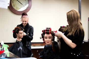 Saint Andrews KS students learning cosmetology