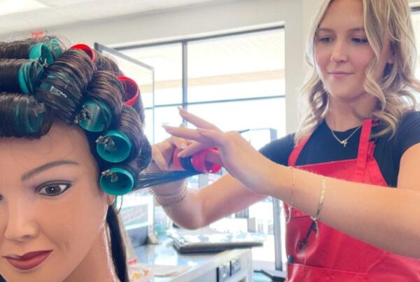 Women Styling Hair